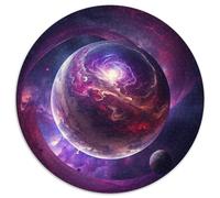Universum-Planeten-Landschafts-Puzzles für Erwachsene, 1000 runde Papppuzzles, anspruchsvolles DIY-Denkspiel, interaktive Familienaktivität, 1000 Teile (67,5x67,5cm)