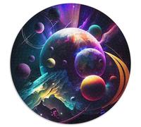 Universum-Planeten-Puzzle, 1000 Teile, für Erwachsene, rund, aus Pappe, Heimdekoration und interaktives Familienspiel, ideales Geschenk, 1000 Teile (67,5x67,5cm)