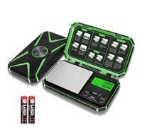 UNIWEIGH Bilancia da cucina digitale, 1000 g/0,1 g, bilancia fine, bilancia tascabile, bilancia di precisione, bilancia piccola, bilancia da lettere, mini bilancia per moneta, erbacce chiara, verde