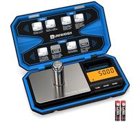 UNIWEIGH Bilancia digitale tascabile da viaggio 200g/0,01g,scala digitale per grammi,mini scala alimentare con peso di calibrazione da 50g,per cucina,caffè,gioielli,monete (batteria inclusa) blu.