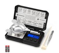 UNIWEIGH Bilancia Milligrammi 50g/0.001g Alta Precisione,Bilancino Digitale mg con LCD/Tara,6 Unità Bilancia Gioielli grammi per Polvere,Bilancia Ricarica,Bilancia Tascabile Incluso Peso Cal,Batterie