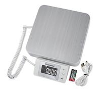 UNIWEIGH Bilancia postale digitale, bilancia pacchi 88lb/0.1oz, bilancia con tara e display LCD, bilancia postale per pacchi e piccole imprese, bilancia postale con cavo USB e 2 batterie AAA