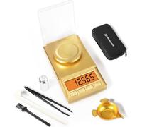 UNIWEIGH Bilancia Precisione 0.001g/50g, Bilancia Digitale Milligrammi, bilancia gioielli, bilancia per Lab, erbe, con Pinzette,Misurino,Spazzola,Peso di Calibrazione,Piatto di Pesata,Batteria Inclusa