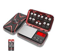 UNIWEIGH Bilancia Precisione 1000g/0,1g, Digitale Bilancia Tascabile, Rosso | Mini Portatile Bilance per Gioielli,LCD/Tare,Bilancia Grammi,per Cucina,Alimenti,Caffè,Farmaci,Tè,Medicina (batteria inclusa)