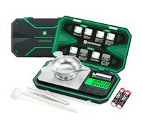 UNIWEIGH Milligramma, bilancia di precisione 0,001 g/50 g, bilancia digitale per gioielli, polvere, monete, oro, gemme, ricarica, micro grammo bilancia con 6 unità, tara, peso di calibrazione