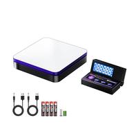 UNIWEIGH Wireless bilancia per pacchi 110 lb/0,1 oz precisione,Display pieghevole,Bilancia postale digitale con piattaforma in acciaio inox/5 unità/funzione tara/tenuta,Include batteria e cavo USB