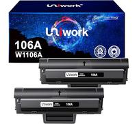 Uniwork 106A (Con chip) Compatibili Cartucce di Toner Sostituzione per HP 106A W1106A per MFP 137fnw 135a 135w 135wg 135r 137fwg Laser 107w 107a 107r (Nero, 2-Pack)