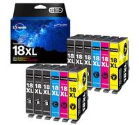 Uniwork 18XL Multipack Cartucce Compatibile per Epson 18 XL per Expression Home XP-322 XP-215 XP-205 XP-225 XP-305 XP-325 XP-422 XP-405 XP-415 XP-425 (Nero Ciano Magenta Giallo, 12-Pack)