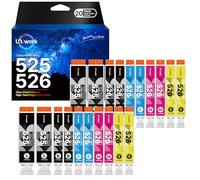 Uniwork 20-Pack 525 526 XL Compatibili per Canon PGI-525 CLI-526 Cartucce d'inchiostro per Pixma MG5150 MG5350 MG5250 MG6250 IX6150 MX885 MX895 IP4950 IP4850 (Nero Ciano Magenta Giallo)