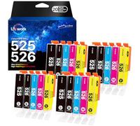Uniwork 20-Pack 525 526 XL Compatibili per Canon PGI-525 CLI-526 Cartucce d'inchiostro per Pixma MG5150 MG5350 MG5250 MG6250 IX6150 MX885 MX895 IP4950 IP4850 (Nero Ciano Magenta Giallo)