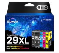 Uniwork 29XL Compatibili per Cartucce Epson 29 XL per Expression XP-342 XP-245 XP-442 XP-255 XP-345 XP-445 XP-235 XP-432 XP-435 XP-247 XP-257 XP-332 XP-335 (3 Nero,1 Ciano,1 Magenta,1 Giallo)