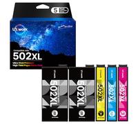 Uniwork 502XL Compatibili per Epson 502 XL Cartucce per Expression Home XP-5100 XP-5105 XP-5150 Workforce WF-2860 WF-2865 WF-2885 WF-2880 (2 Nero, 1 Ciano, 1 Magenta, 1 Giallo,5-Pack)