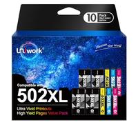 Uniwork 502XL Multipack Cartucce compatibili con Epson 502 XL per Epson Workforce WF-2860 WF-2865 WF-2880 Expression Home XP-5100 XP5100 XP-5105 XP5105 XP-5150 (confezione da 10)