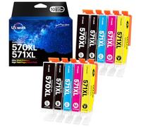 Uniwork 570XL 571XL Compatibili Cartucce d'inchiostro Sostituzione per Canon PGI-570 CLI-571 XL per MG5750 MG5751 MG5752 MG5753 MG6850 MG6851 TS5050 TS5051 (PGBK Nero Ciano Magenta Giallo, 10-Pack)