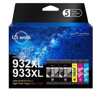Uniwork 932XL 933XL Multipack Cartucce d'inchiostro Sostituzione per HP 932 933 XL Compatibile con officejet 6600 6700 7610 7612 7510 7110 6100 7600 (Nero, Ciano, Magenta, Giallo, 5-Pack)