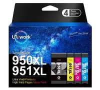 Uniwork 950XL 951XL Cartucce d'inchiostro Sostituzione per HP 950 951 XL Compatibile con Officejet Pro 251dw 276dw 8100 8600 8610 8615 8620 8640 (Nero, Ciano, Magenta, Giallo, 4-Pack)