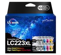 Uniwork LC223XL Compatibili Cartucce d'inchiostro Sostituzione per Brother LC223 per MFC J5320DW J4420DW J4620DW J4625DW J480DW J5620DW J5625DW DCP J4120DW J562DW (Nero Ciano Magenta Giallo, 10-Pack)