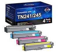 Uniwork TN241 TN245 Toner Compatibile per Brother TN-241 TN-245 per MFC-9140CDN 9340CDW 9330CDW 9330CDW per DCP-9020CDW 9022CDW per HL-3140CW 3150CDW 3170CDW (Nero Ciano Magenta Giallo, 4-Pack)