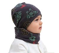 Uniyoung Baby Boys Girls Cotton Beanie Hat and Collar Scarf Set Bambini Bambino Bambino Caldo Skull Cap Sciarpe Scaldacollo per Primavera Autunno Inverno, Leoni, 3-6 anni