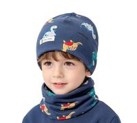 Uniyoung Baby Toddler Kids Beanie Hat and Collar Scarf Set per ragazzi e | Confezione da 2 cappelli e scaldacollo in cotone super morbido, elastico, doppio strato, primavera, autunno, inverno