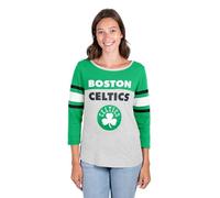 UNK Donna Assist NBA Raglan Top a Maniche Lunghe, Brooklyn Nets, Donna, FLL1479F-BC-Small, Heather Gray, S