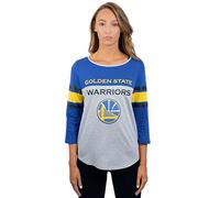 UNK Donna Assist NBA Raglan Top a Maniche Lunghe, Brooklyn Nets, Donna, FLL1479F-GW-Small, Heather Gray, S