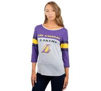 UNK Donna Assist NBA Raglan Top a Maniche Lunghe, Brooklyn Nets, Donna, FLL1479F-LL-Medium, Heather Gray, M