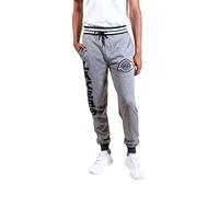 Unk NBA Ultra Game VFM3377F NBA - Pantaloni da Jogging da Uomo, in Pile a Costine, a Righe, Colore: Nero Marlato, XL