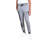 Unk NBA Ultra Game VFM3377F NBA - Pantaloni da Jogging da Uomo, in Pile a Costine, a Righe, Colore: Nero Marlato, Taglia L