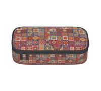 Unkhtt Astuccio a colori con motivo floreale, per studenti, 20,3 x 5,1 x 9,4 cm, per scuola, ufficio, viaggio, Nero , Taglia unica