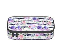 Unkhtt Astuccio a righe con stampa di piante grasse per studenti, 20 x 5 x 9,4 cm, astuccio per scuola, ufficio, viaggio, Nero , Taglia unica