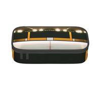 Unkhtt Astuccio con stampa bastone da hockey, 20,3 x 5,1 x 9,4 cm, astuccio per scuola, ufficio, viaggio, Nero , Taglia unica