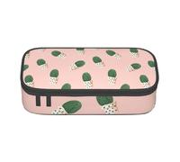 Unkhtt Astuccio con stampa cactus rosa per studenti, 20 x 5 x 9,4 cm, astuccio per scuola, ufficio, viaggio, Nero , Taglia unica