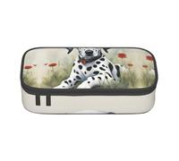 Unkhtt Astuccio con stampa dalmata, 20 x 5 x 9,4 cm, astuccio per scuola, ufficio, viaggio, Nero , Taglia unica