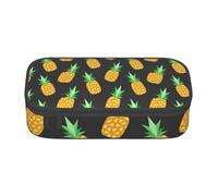 Unkhtt Astuccio con stampa di ananas giallo, 20,3 x 5,1 x 9,4 cm, astuccio per scuola, ufficio, viaggio, Nero , Taglia unica
