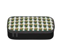Unkhtt Astuccio con stampa di api girasoli per studenti, 20,3 x 5,1 x 9,4 cm, astuccio per scuola, ufficio, viaggio, Nero , Taglia unica