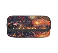 Unkhtt Astuccio con stampa di fuochi d'artificio per studenti, 20,3 x 5,1 x 9,4 cm, per scuola, ufficio, viaggio, Nero , Taglia unica