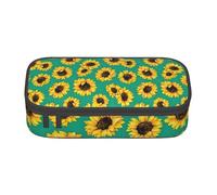 Unkhtt Astuccio con stampa di girasoli primaverili e fiori, 20 x 5 x 9,4 cm, astuccio per scuola, ufficio, viaggio, Nero , Taglia unica