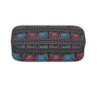 Unkhtt Astuccio con stampa elefante viola, 20,3 x 5,1 x 9,4 cm, astuccio per scuola, ufficio, viaggio, Nero , Taglia unica