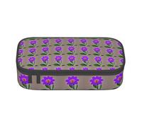 Unkhtt Astuccio con stampa floreale viola, 20,3 x 5,1 x 9,4 cm, per scuola, ufficio, viaggio, Nero , Taglia unica