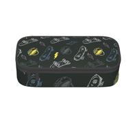 Unkhtt Astuccio per matite con stampa graffiti skateboard 8,3 x 2 x 9,4 cm, astuccio per scuola, ufficio, viaggio, Nero , Taglia unica