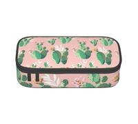 Unkhtt Astuccio per studenti con stampa di cactus tropicali, 20 x 5 x 9,4 cm, astuccio per scuola, ufficio, viaggio, Nero , Taglia unica