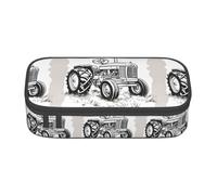 Unkhtt Astuccio per studenti con stampa di trattori in stile cartone animato, 20 x 5 x 9,4 cm, astuccio per scuola, ufficio, viaggio, Nero , Taglia unica