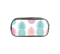 Unkhtt Astuccio trasparente colorato con stampa ananas per bambini, studenti, ragazzi e ragazze, organizer trasparente per cancelleria