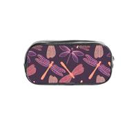 Unkhtt Astuccio trasparente con libellula viola, per bambini, studenti, ragazzi e ragazze, organizer trasparente per cancelleria