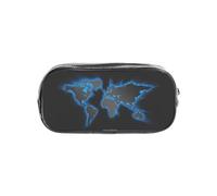 Unkhtt Astuccio trasparente con mappa del mondo, per bambini, studenti, ragazzi e ragazze, organizer per cancelleria trasparente