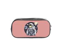 Unkhtt Astuccio trasparente con stampa astronauta sulla luna, per bambini, studenti, ragazzi e ragazze, organizer trasparente per cancelleria
