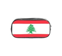 Unkhtt Astuccio trasparente con stampa bandiera del Libano per bambini, studenti, ragazzi e ragazze, organizer per cancelleria trasparente