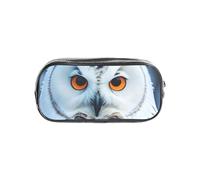 Unkhtt Astuccio trasparente con stampa di occhi di gufo innevato, per bambini, studenti, ragazzi e ragazze, organizer per cancelleria trasparente