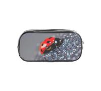 Unkhtt Astuccio trasparente per matite con motivo coccinelle infinito maculato per bambini, studenti, ragazzi e ragazze, organizer trasparente per cancelleria